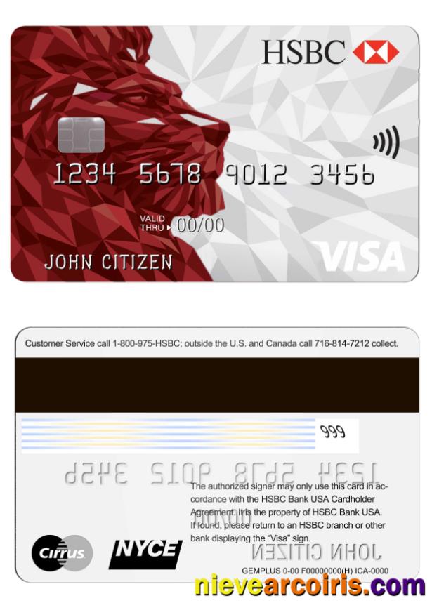 USA HSBC visa vredit card